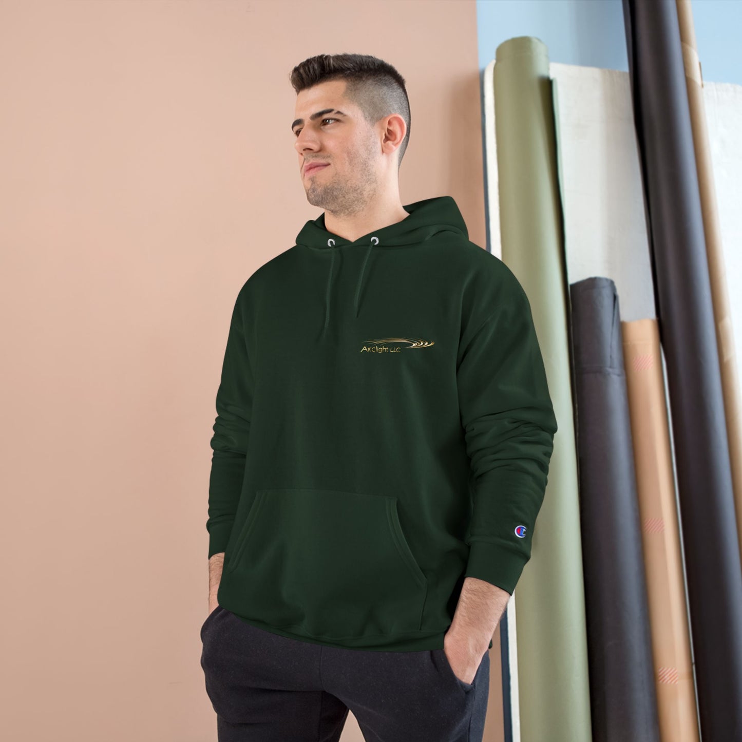 Stylish Champion Hoodie with Arclight LLC Design