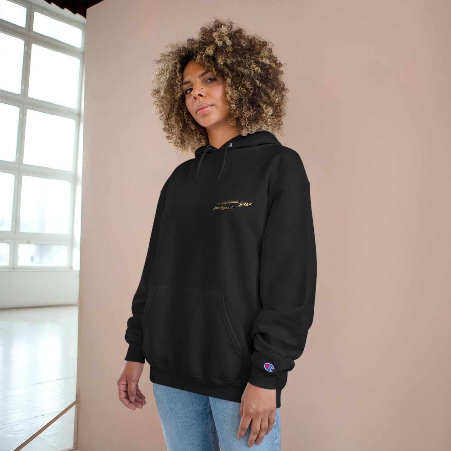 Stylish Champion Hoodie with Arclight LLC Design