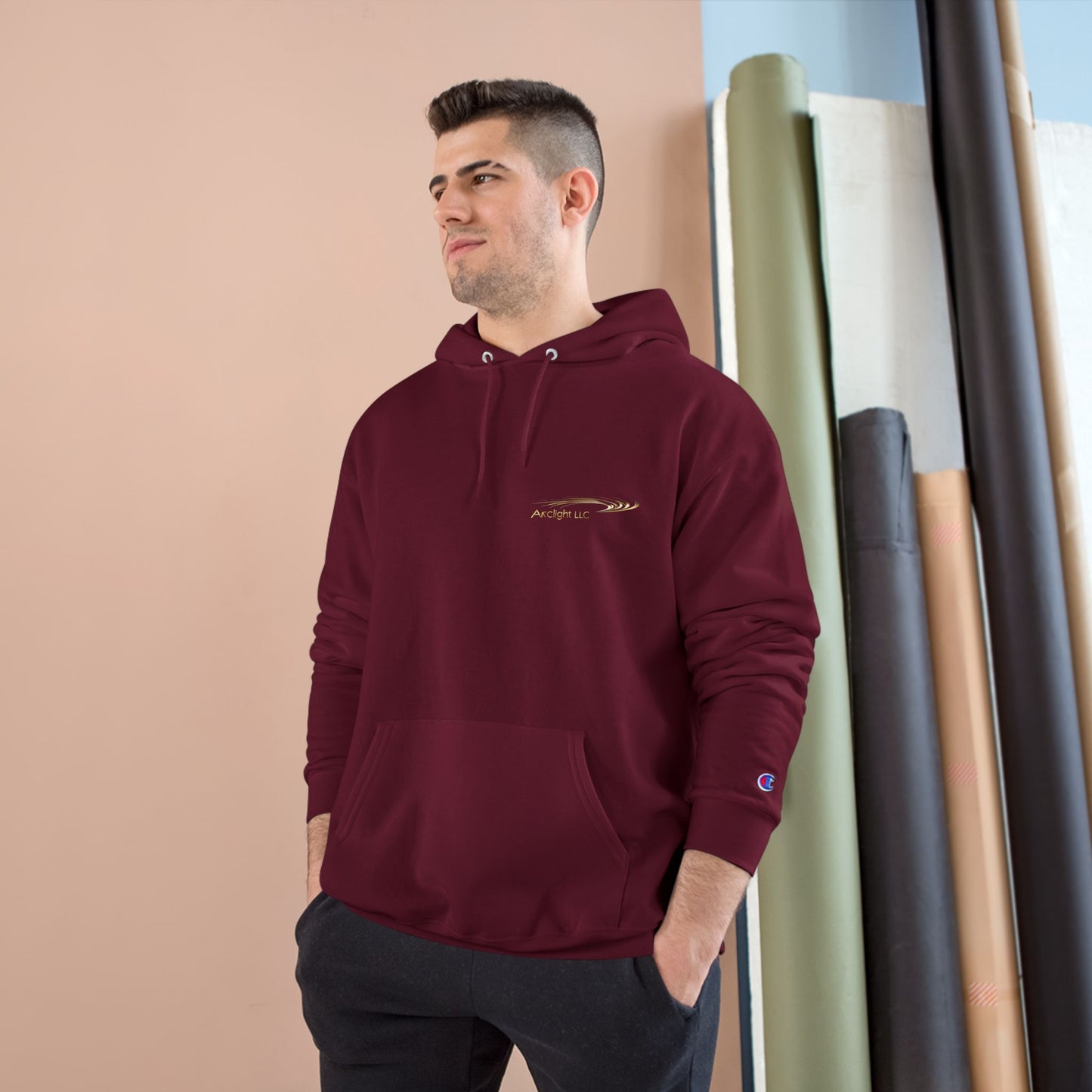 Stylish Champion Hoodie with Arclight LLC Design