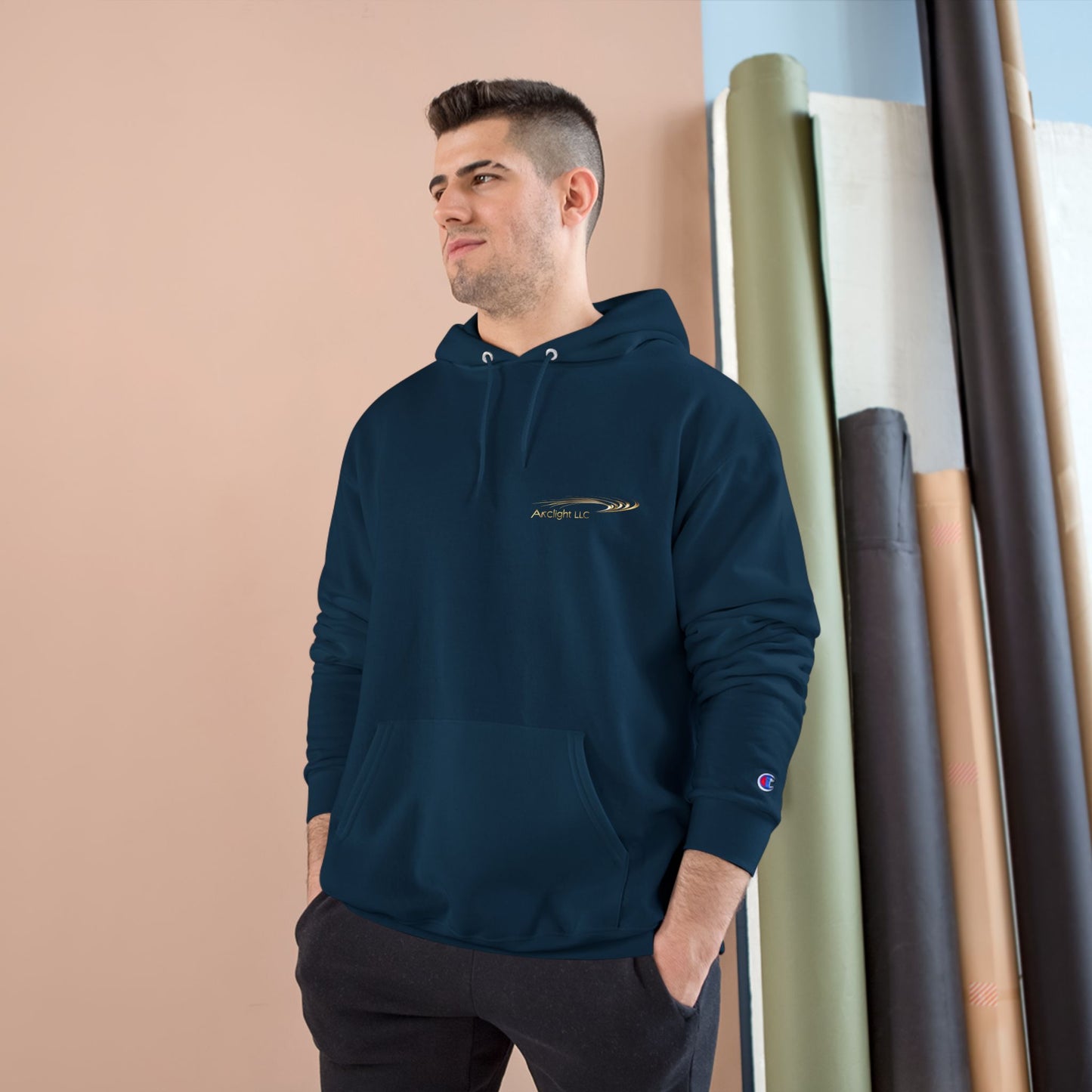 Stylish Champion Hoodie with Arclight LLC Design