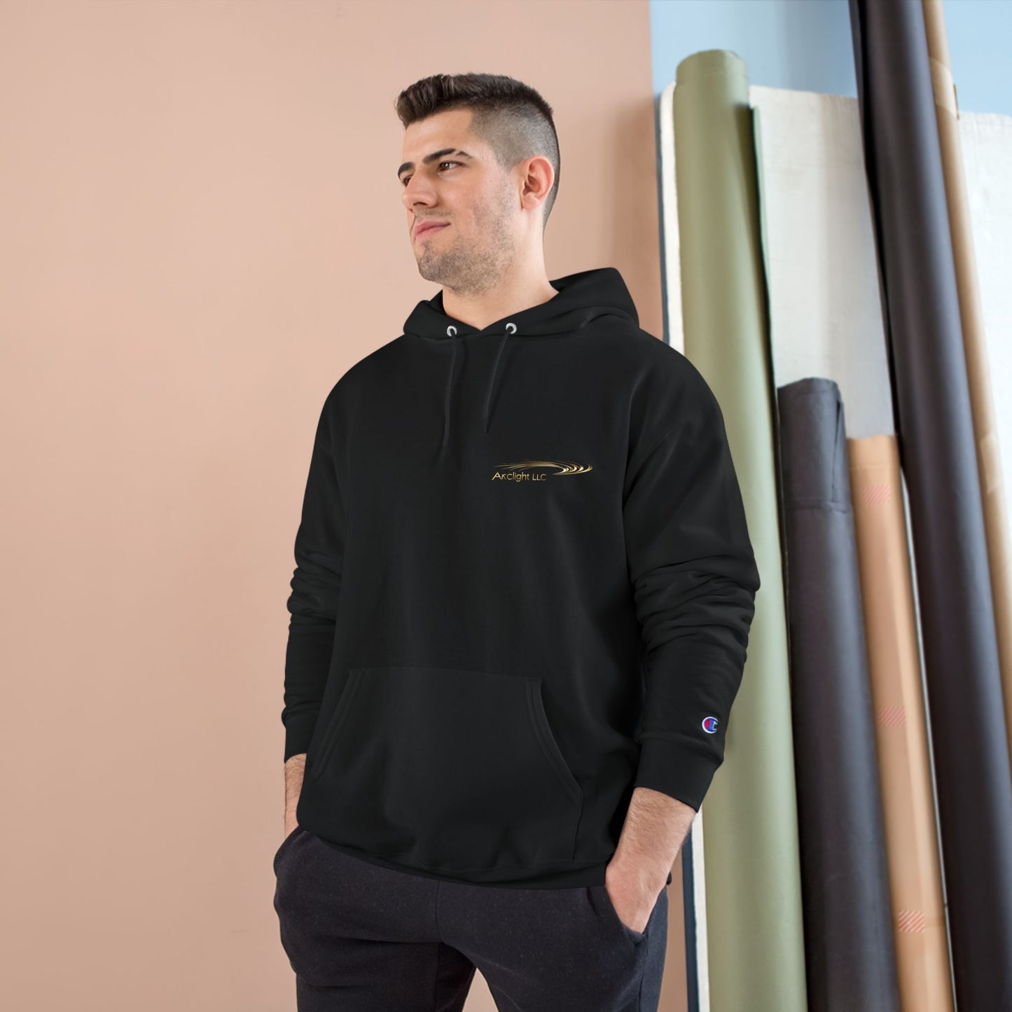 Stylish Champion Hoodie with Arclight LLC Design