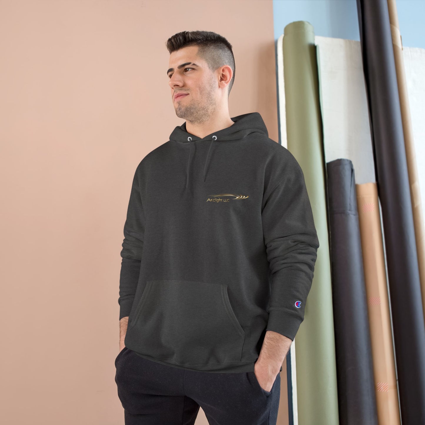 Stylish Champion Hoodie with Arclight LLC Design
