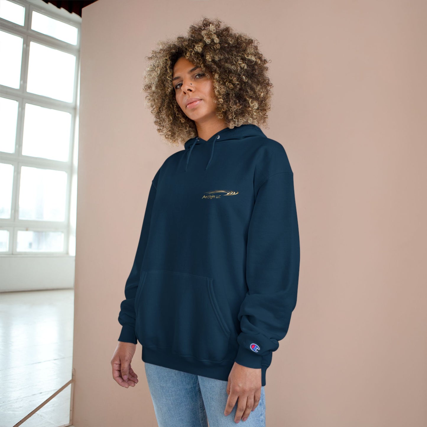 Stylish Champion Hoodie with Arclight LLC Design