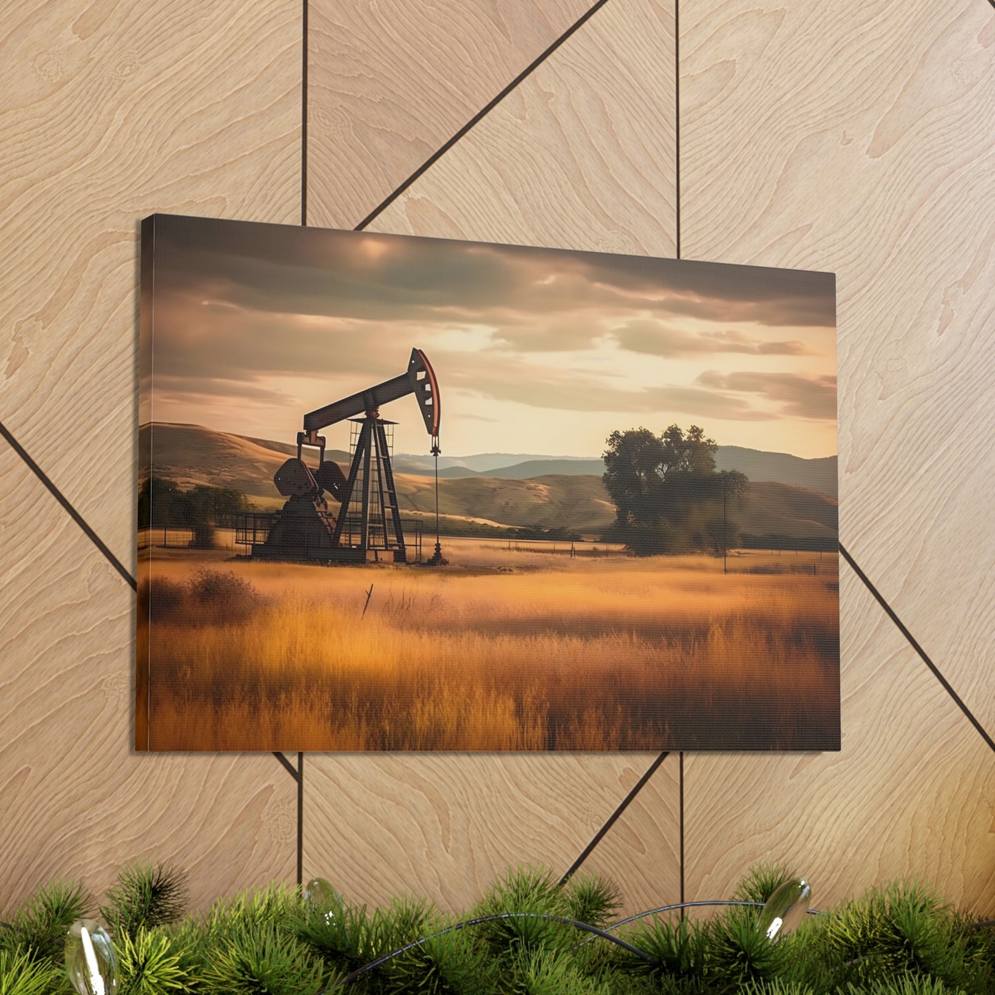 Vintage Oil Rig Canvas Print