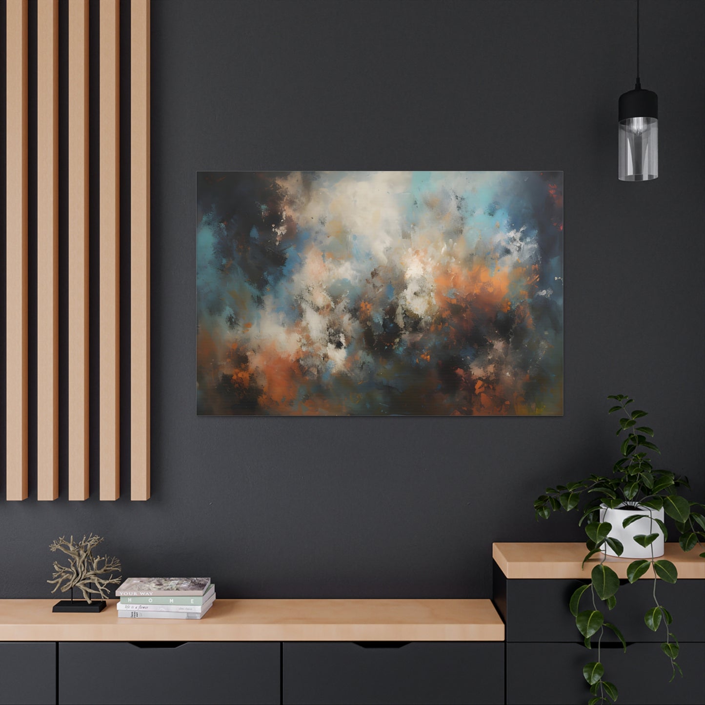 Abstract Blue and Orange Canvas Print