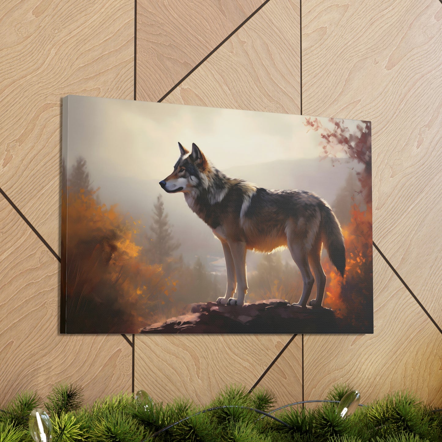 Oil Painting of Wolf Canvas Print