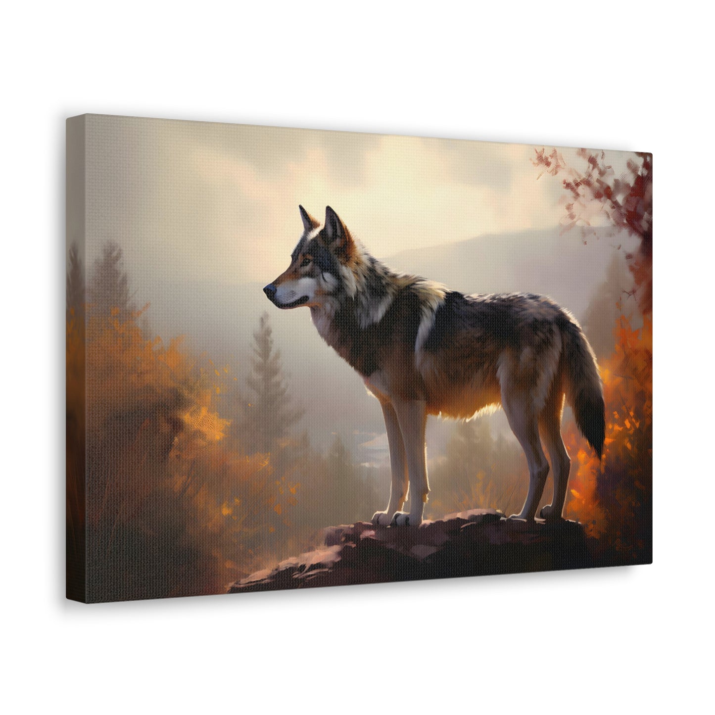 Oil Painting of Wolf Canvas Print