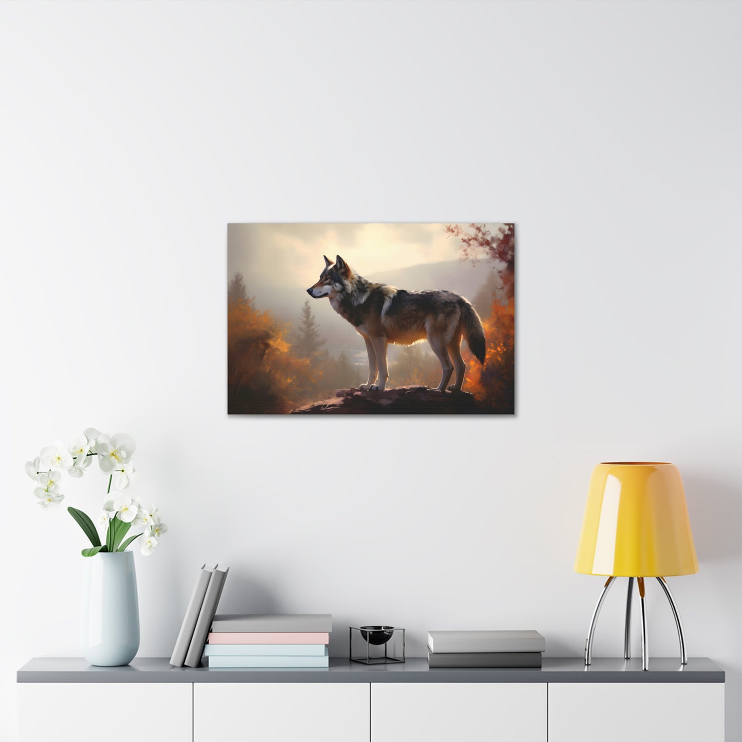 Oil Painting of Wolf Canvas Print