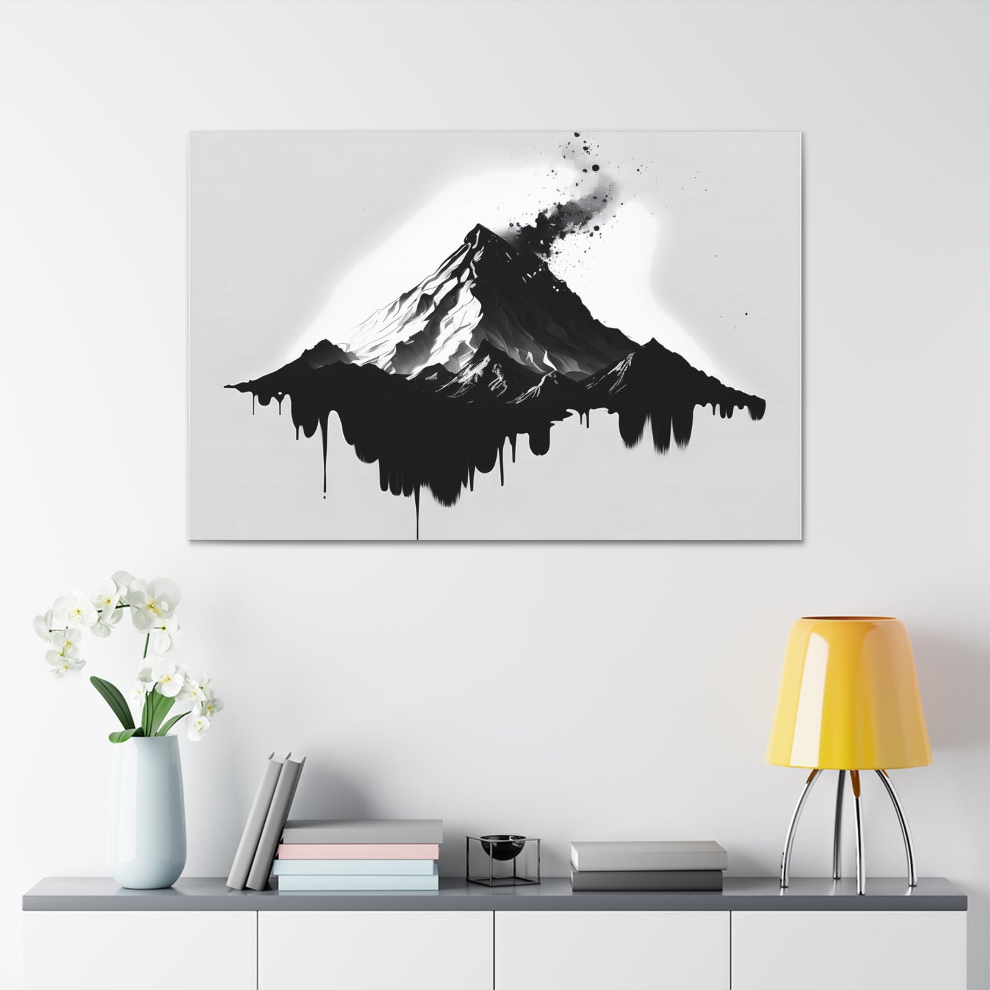 Black and White Mountain Canvas Print