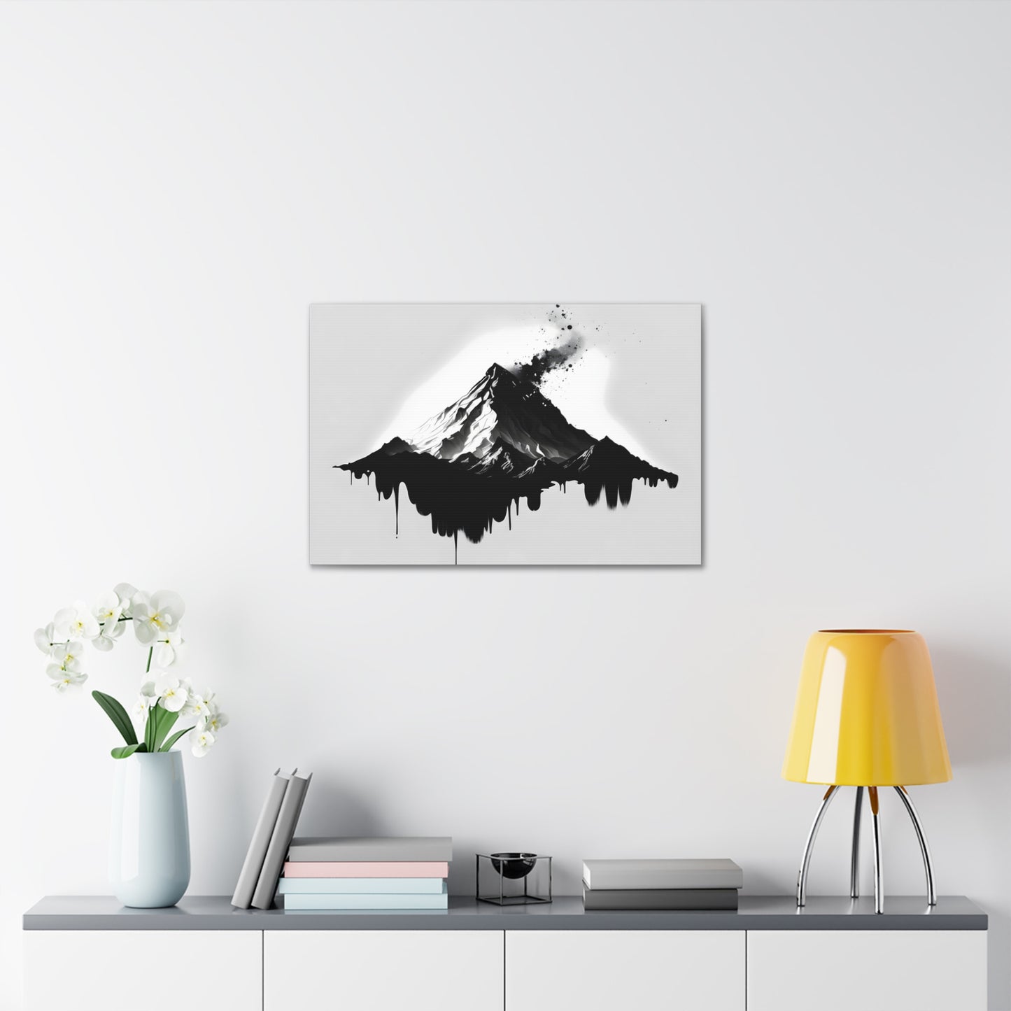 Black and White Mountain Canvas Print