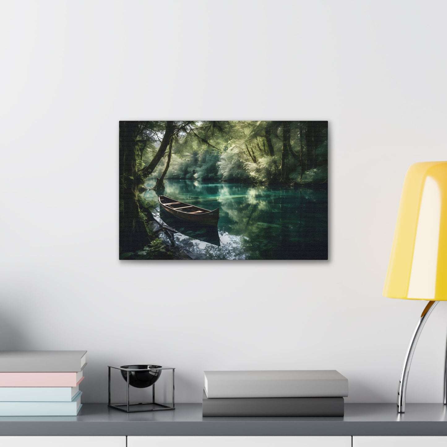 Green Forest Lake Canvas Print