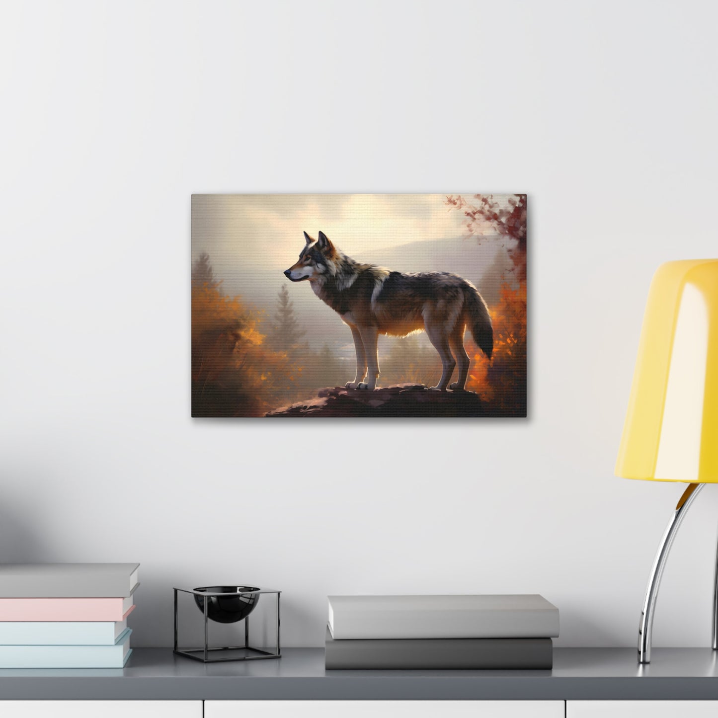 Oil Painting of Wolf Canvas Print