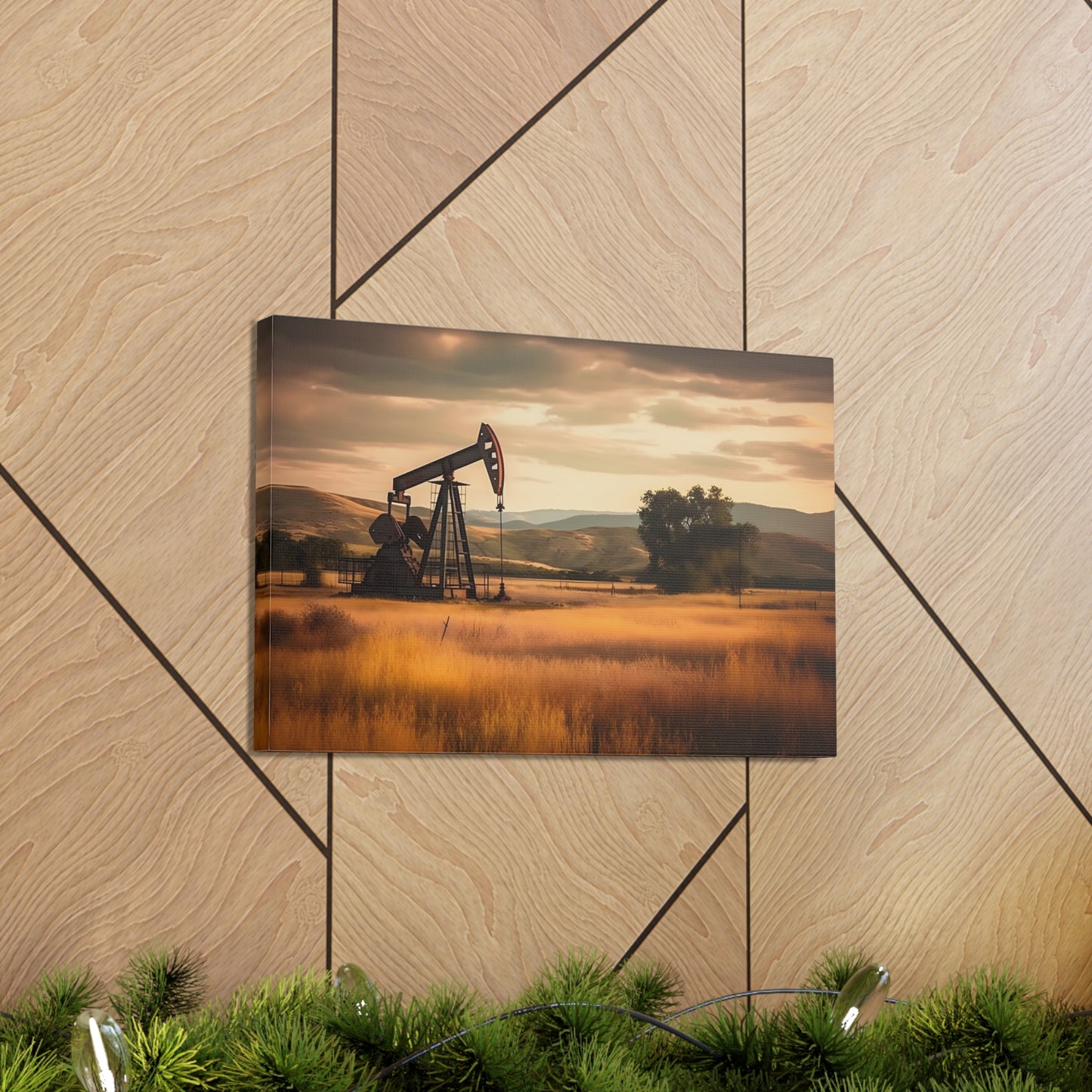 Vintage Oil Rig Canvas Print