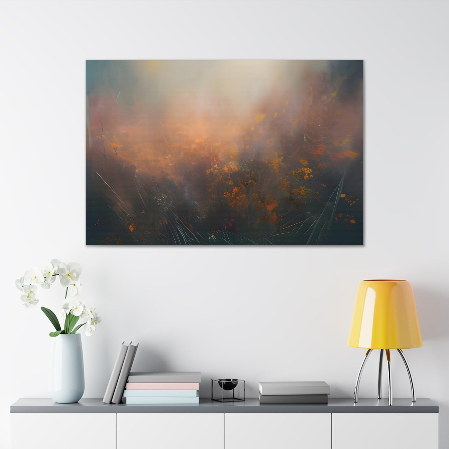 Orange and Blue Abstract Canvas Print