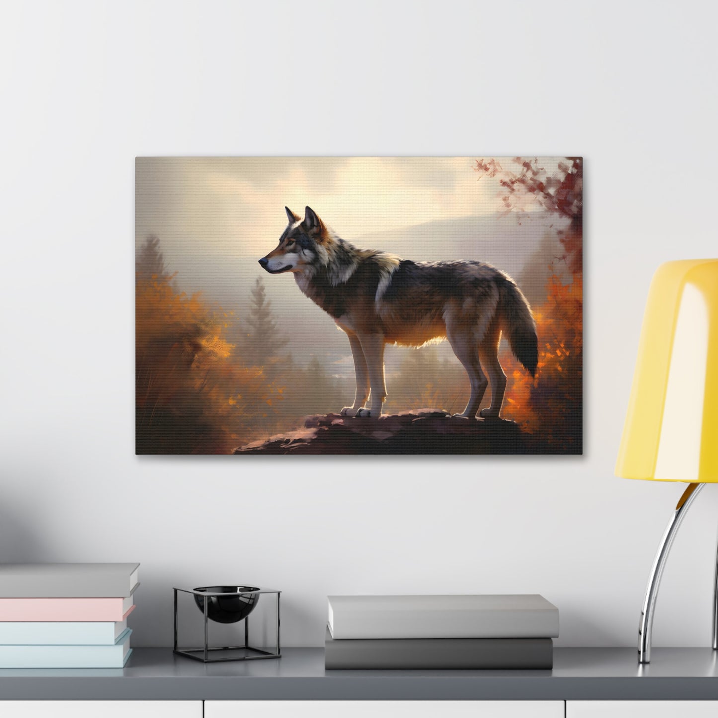 Oil Painting of Wolf Canvas Print