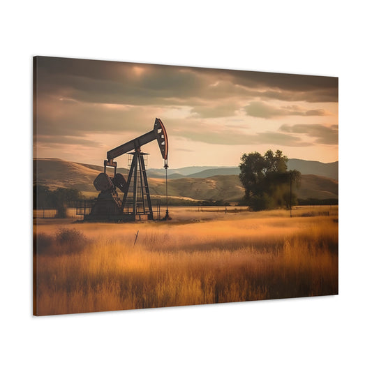 Vintage Oil Rig Canvas Print