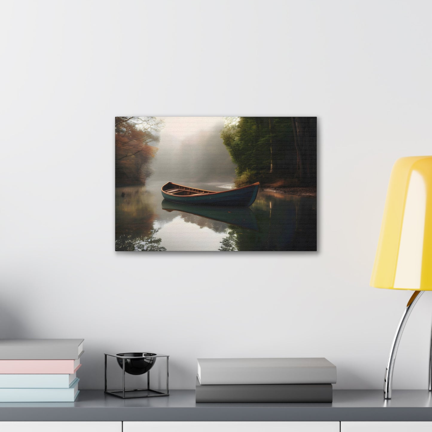 Boat On River Canvas Print