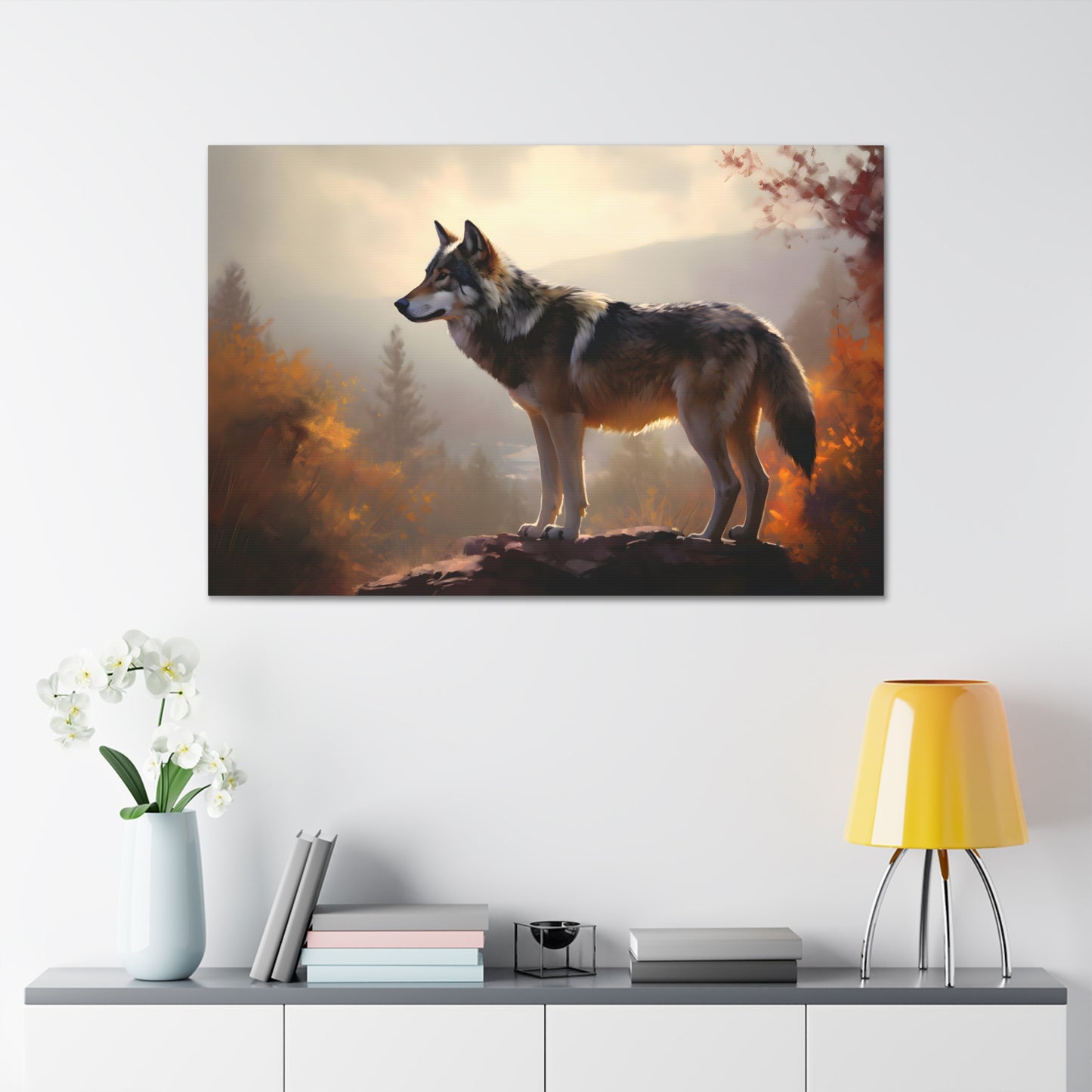 Oil Painting of Wolf Canvas Print