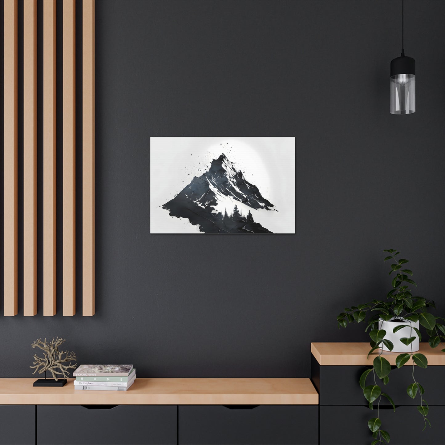 Grunge Mountain Canvas Print