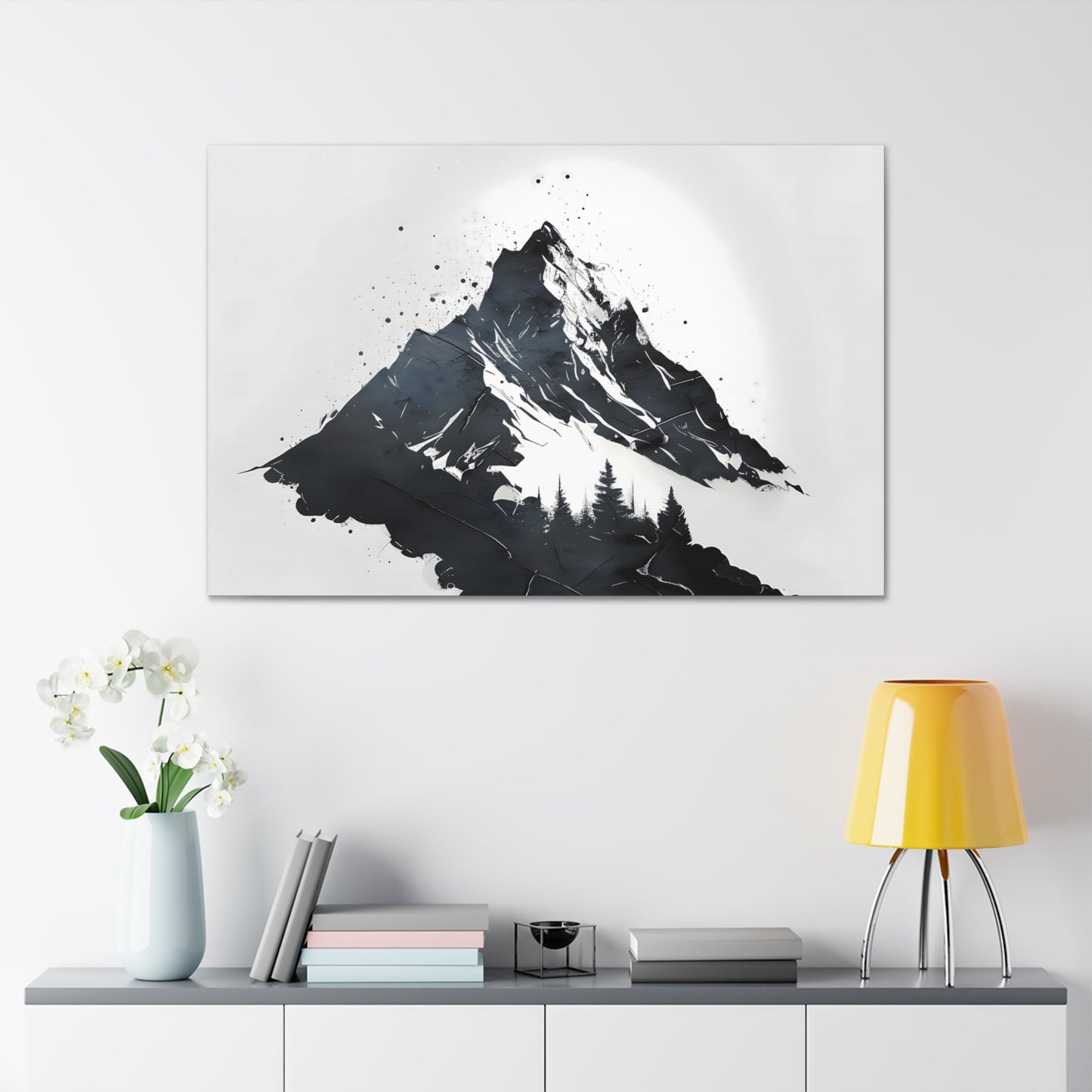 Grunge Mountain Canvas Print