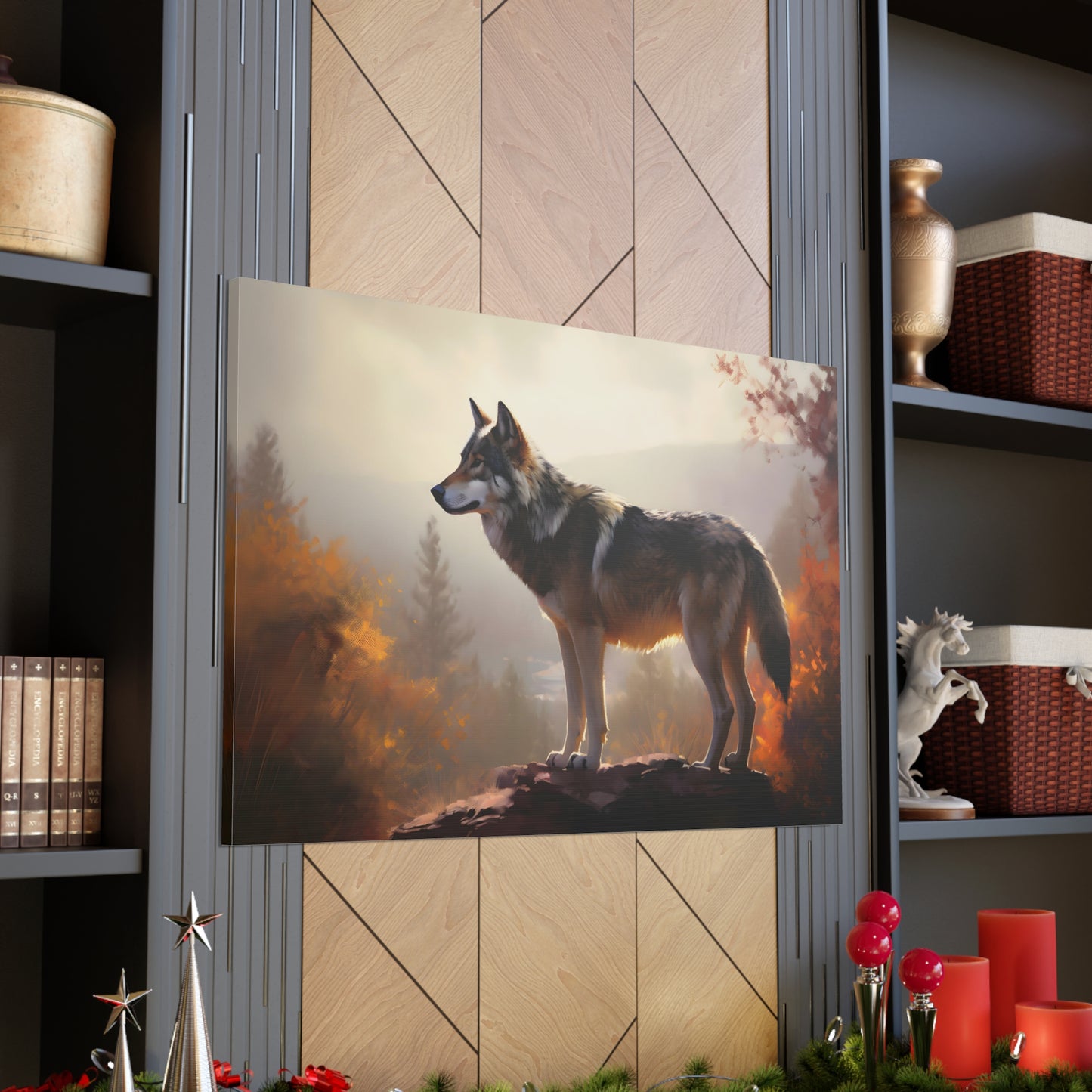 Oil Painting of Wolf Canvas Print