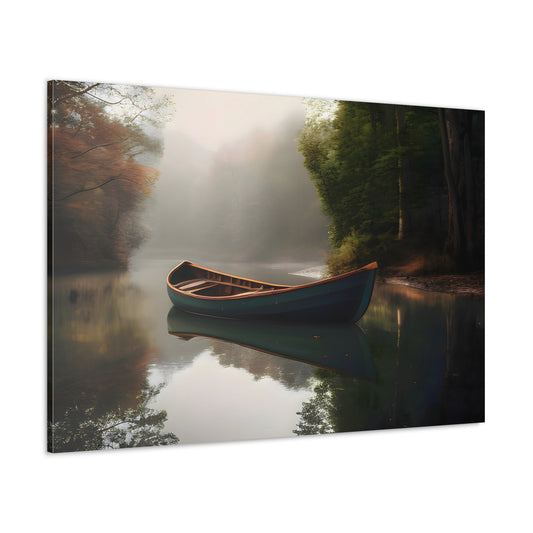 Boat On River Canvas Print
