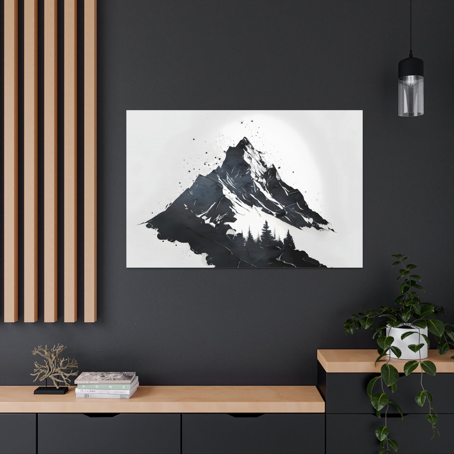 Grunge Mountain Canvas Print