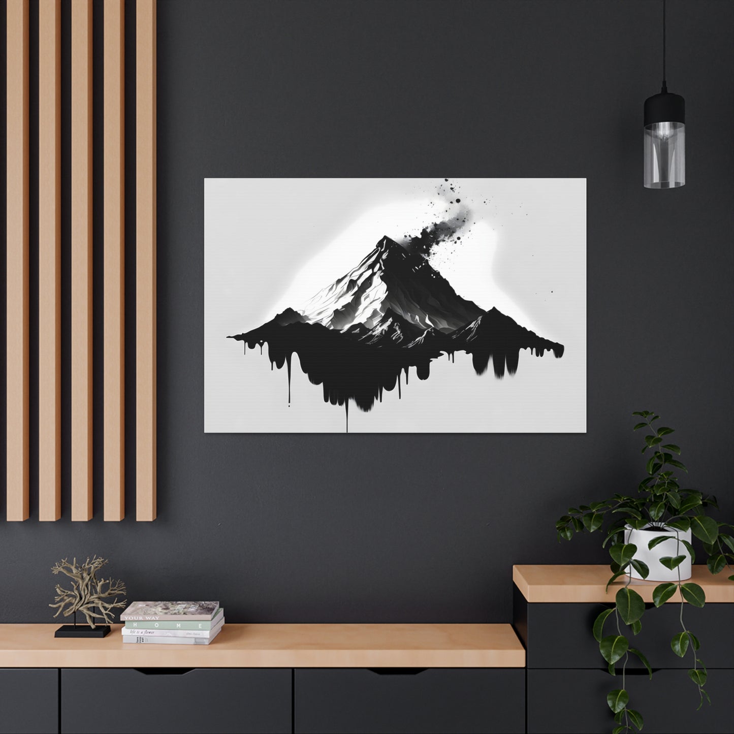 Black and White Mountain Canvas Print