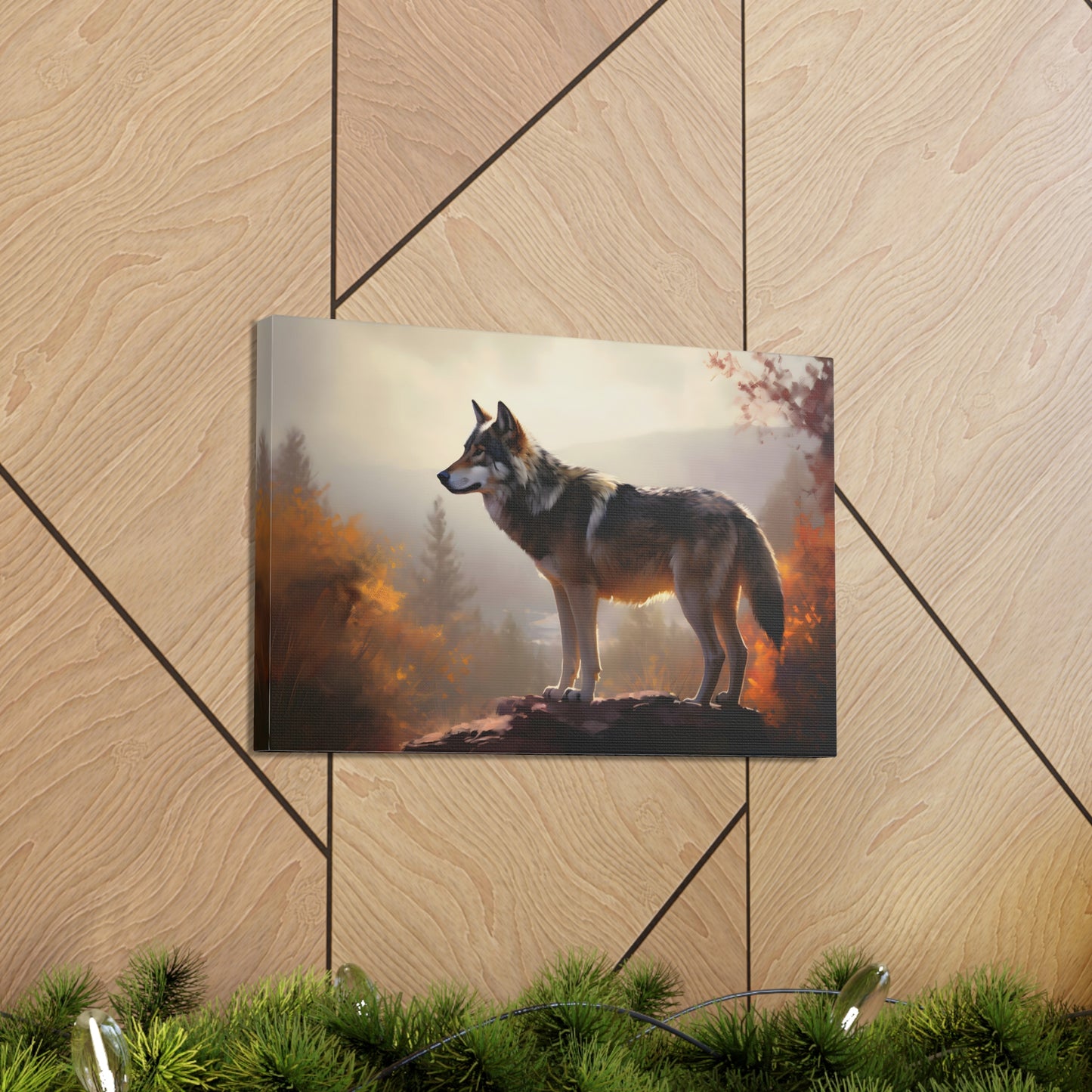 Oil Painting of Wolf Canvas Print